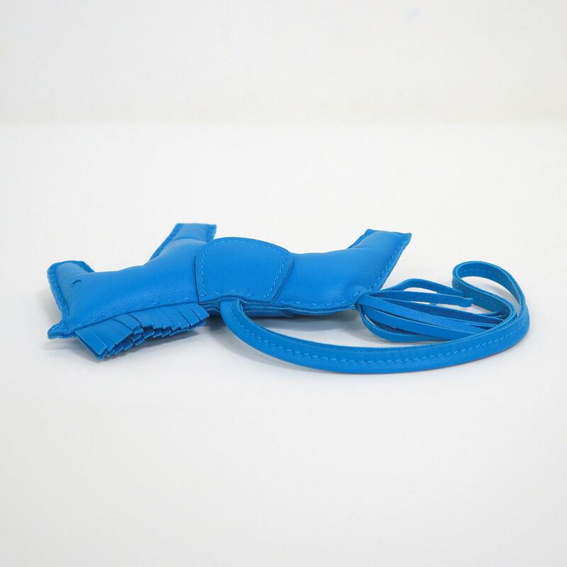 HERMES エルメス ロデオMM バッグチャーム アニョーミロ ブルー