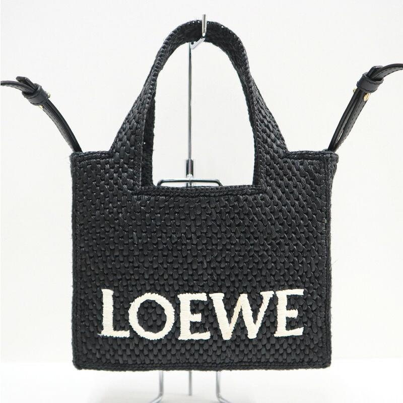 LOEWE ロエベ フォント トート ミニ ラフィア ブラック : JJ