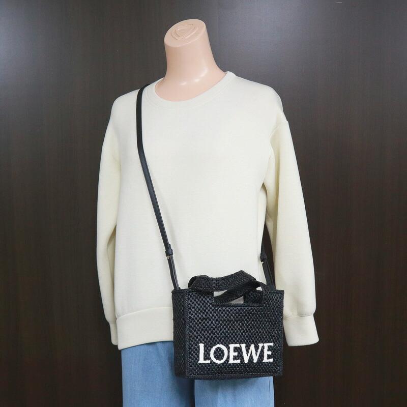 LOEWE ロエベ フォント トート ミニ ラフィア ブラック : JJ