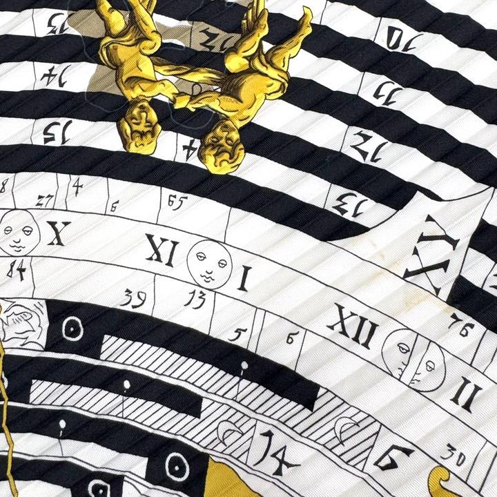 HERMES エルメス プリーツカレ90 占星術 DIES ET HORE シルク_5