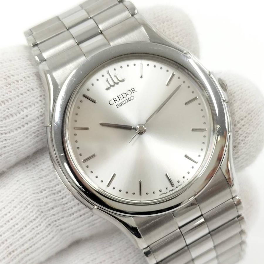 【稼働/新品電池】セイコー　クレドール　腕時計　メンズ　9581-6020 SEIKO（セイコー） 腕時計 クレドール SS クオーツ シルバー文字盤