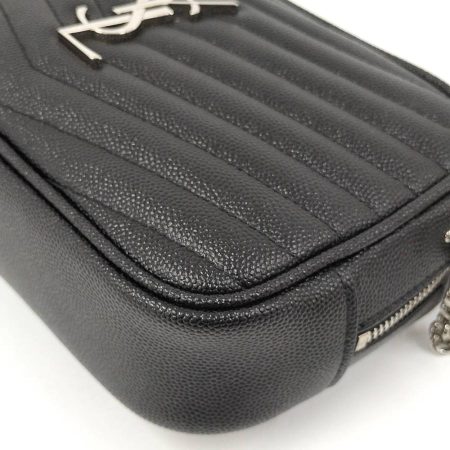 SAINT LAURENT ルー チェーンショルダーバッグ レザー ブラック