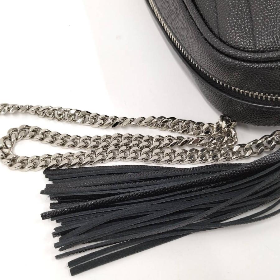 SAINT LAURENT ルー チェーンショルダーバッグ レザー ブラック