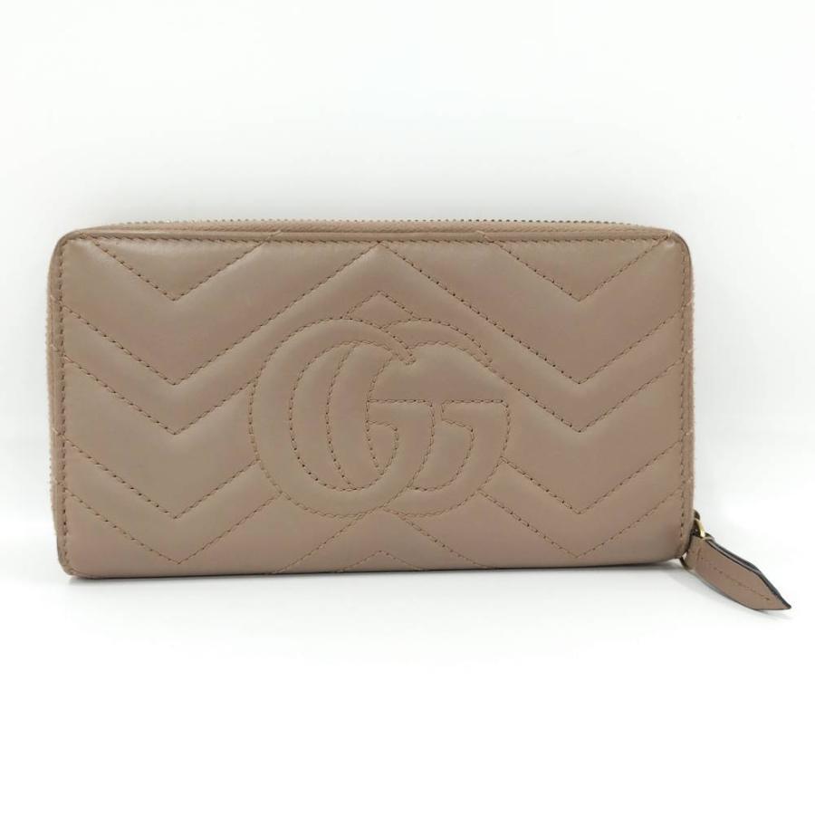 GUCCI（グッチ） ラウンドファスナー長財布 GGマーモント レザー