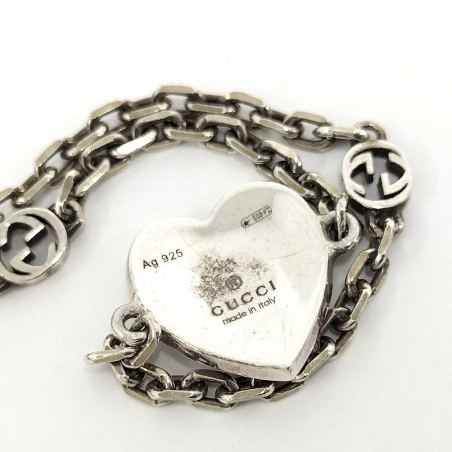 ◇グッチ◇ インターロッキングG ハート ブレスレット Ag925 シルバー GUCCI（グッチ） インターロッキング G ブレスレット ハート SV925