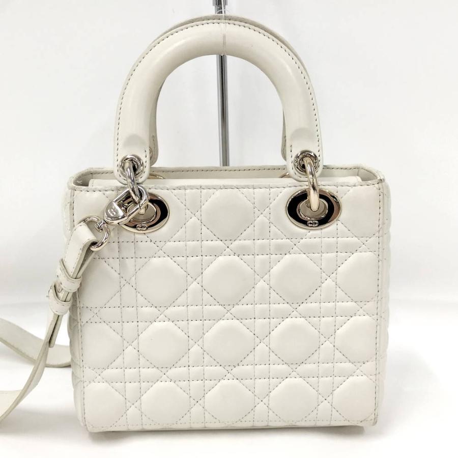 Dior レディディオール カナージュ ホワイト シャンパンゴールド金具