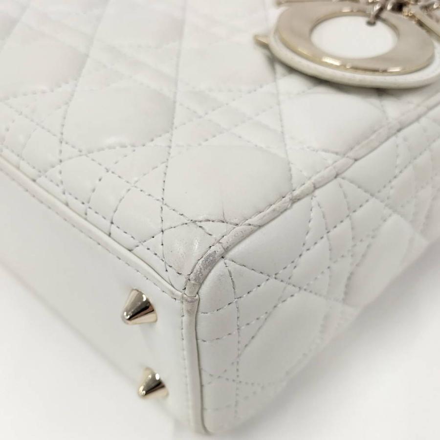 Dior レディディオール カナージュ ホワイト シャンパンゴールド金具