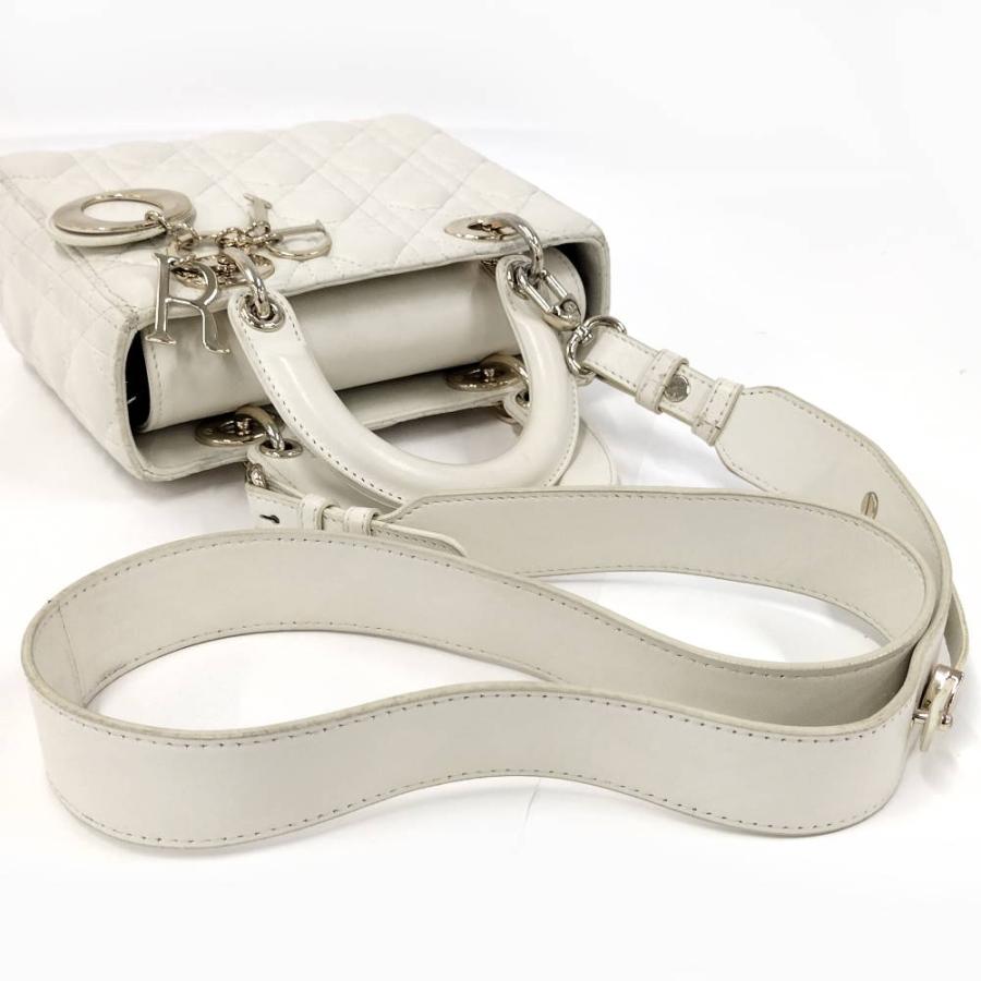 Dior レディディオール カナージュ ホワイト シャンパンゴールド金具