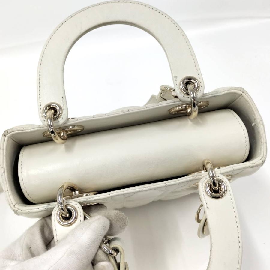 Dior レディディオール カナージュ ホワイト シャンパンゴールド金具