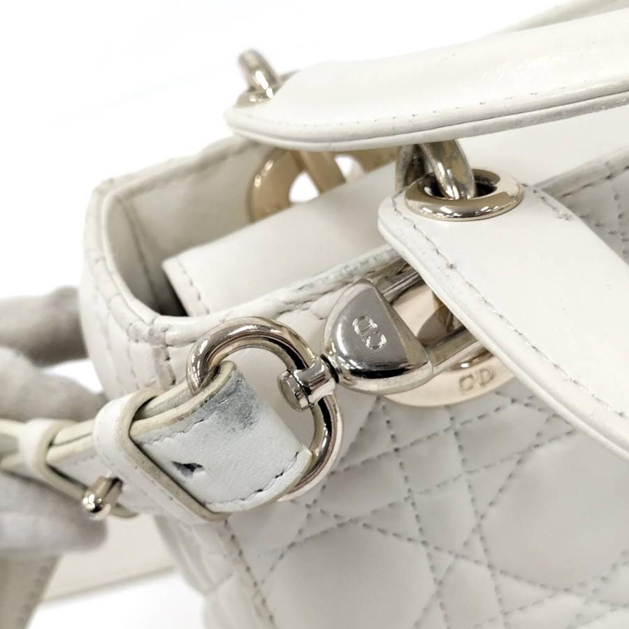 Dior レディディオール カナージュ ホワイト シャンパンゴールド金具