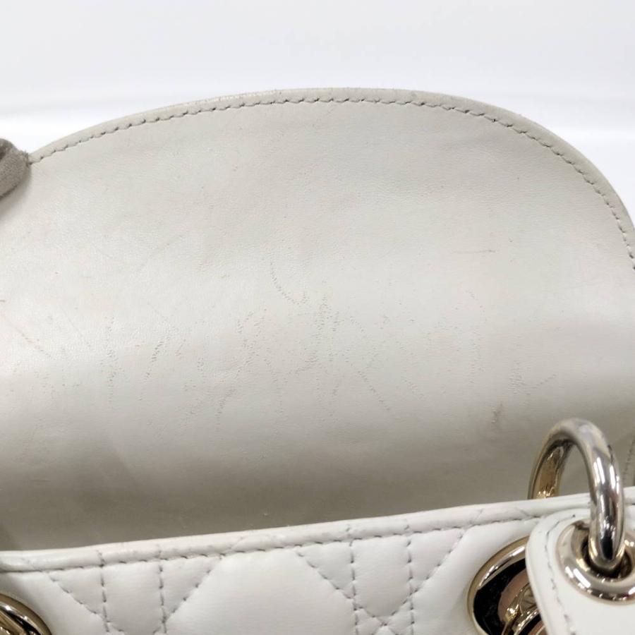 Dior レディディオール カナージュ ホワイト シャンパンゴールド金具