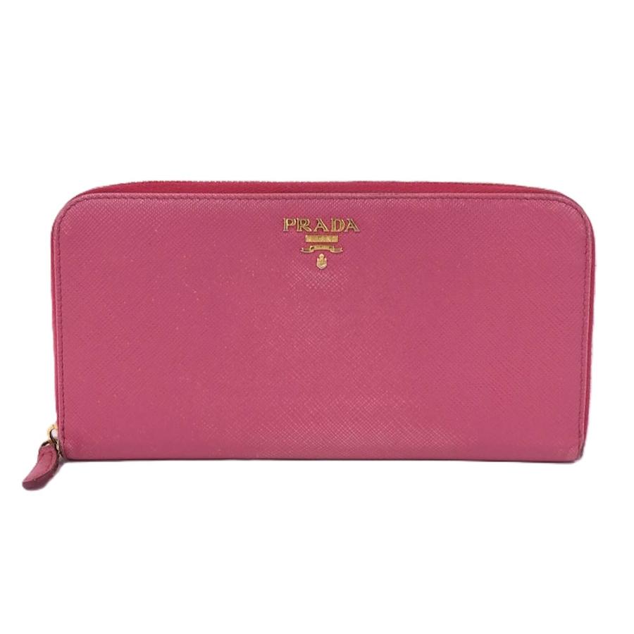 プラダ 1ML506 ラウンドファスナー 長財布 ピンク系 PRADA（プラダ） ラウンドファスナー長財布 サフィアーノ レザー