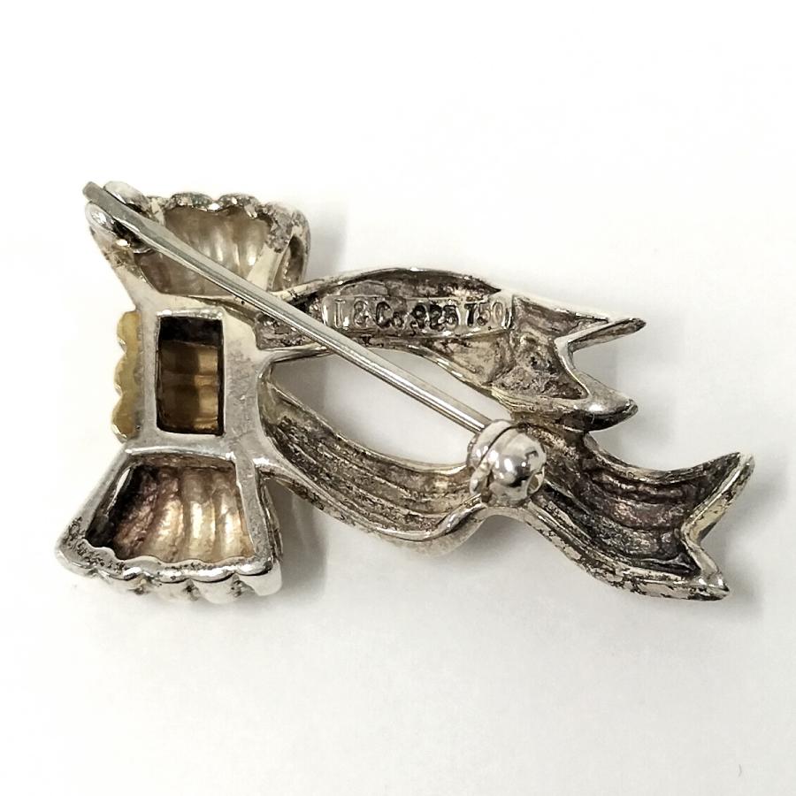 TIFFANY&Co. リボンブローチ コンビ 750 SV925 シルバー