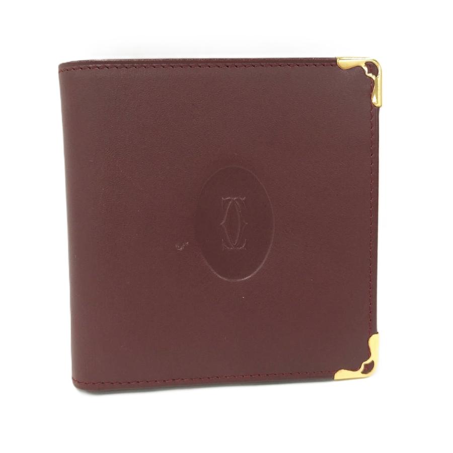 Cartier（カルティエ） 二つ折り財布 レザー ボルドー : JJ