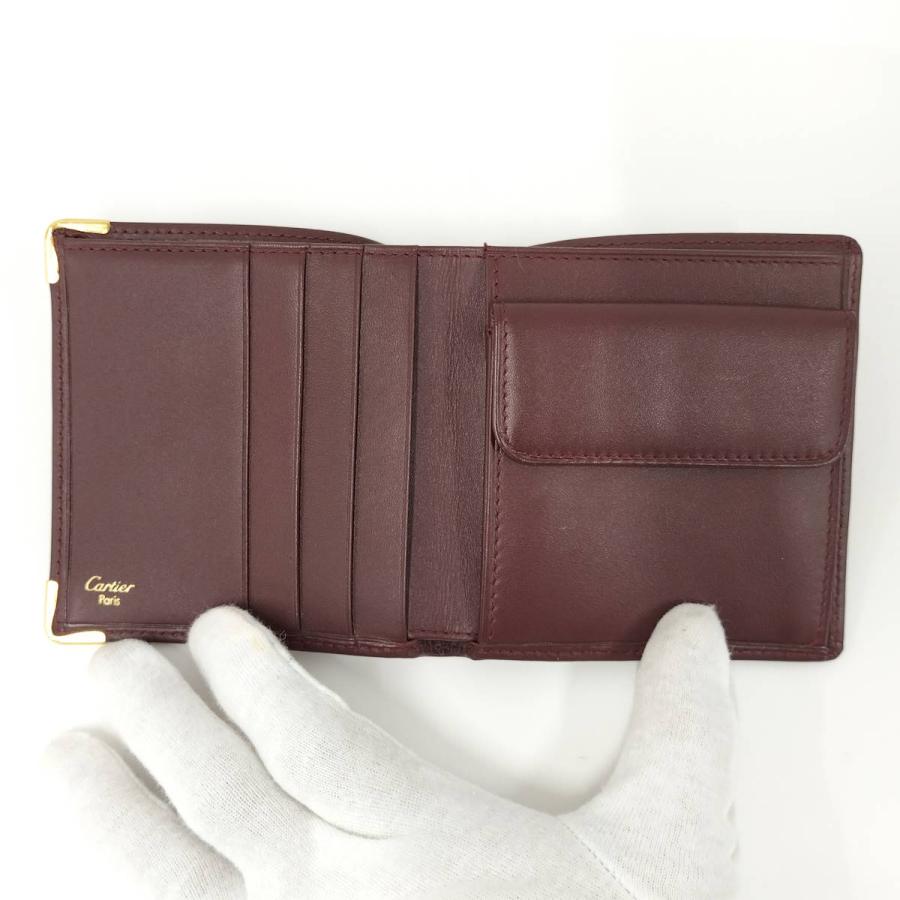 Cartier（カルティエ） 二つ折り財布 レザー ボルドー : JJ