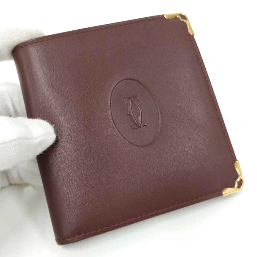 Cartier（カルティエ） 二つ折り財布 レザー ボルドー : JJ