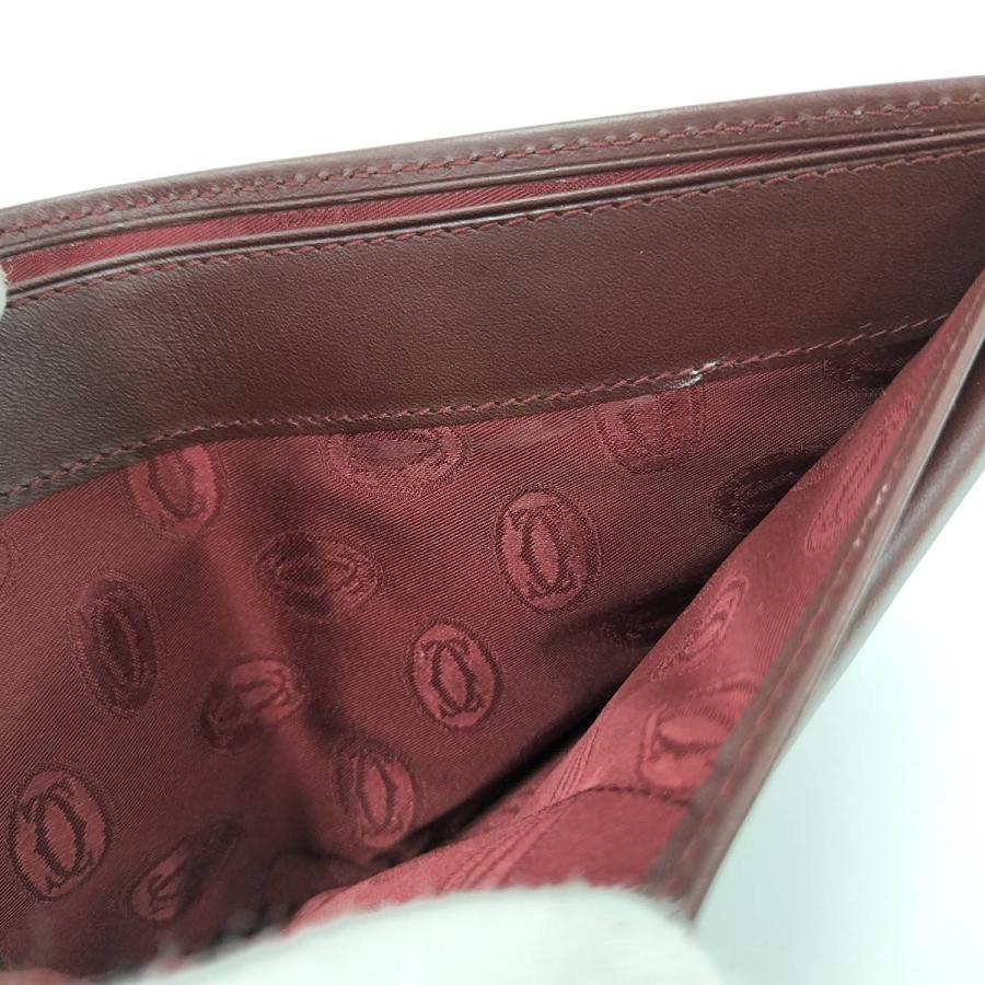 Cartier ボルドー 二つ折り財布 正規品 Cartier（カルティエ） 二つ折り財布 レザー ボルドー : JJ