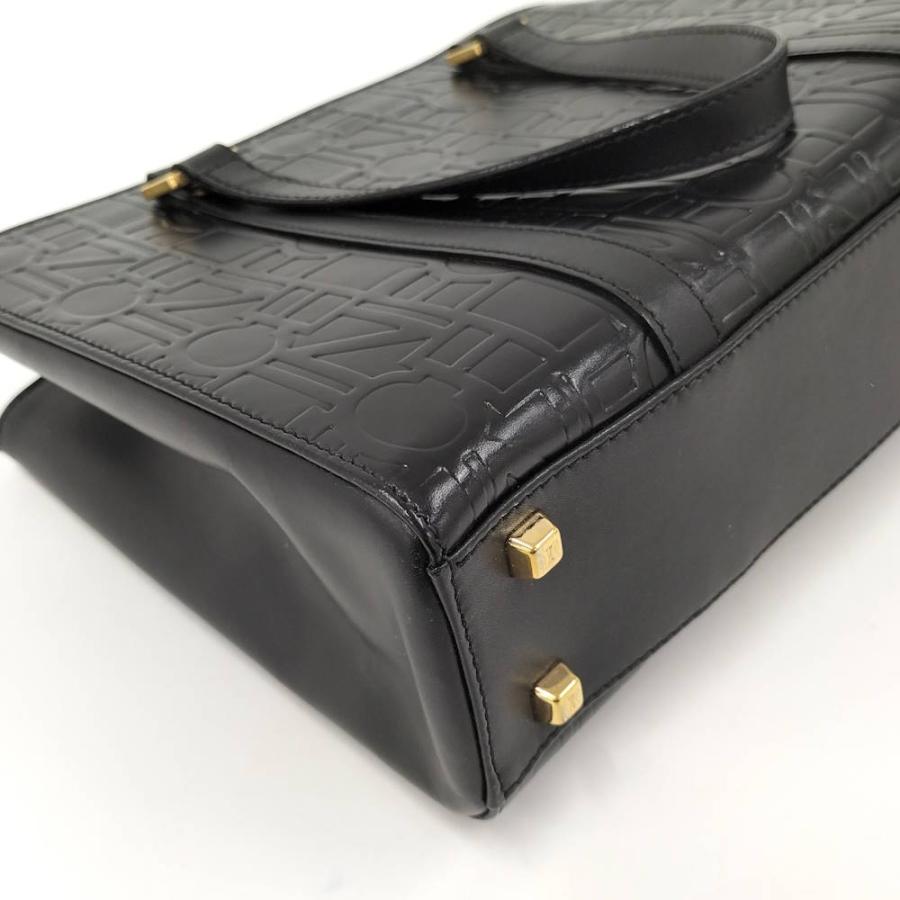 CELINE（セリーヌ） トートバッグ ロゴ ブラック レザー : JJ