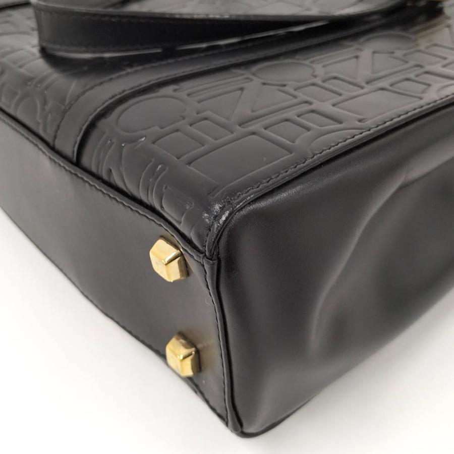 CELINE（セリーヌ） トートバッグ ロゴ ブラック レザー : JJ