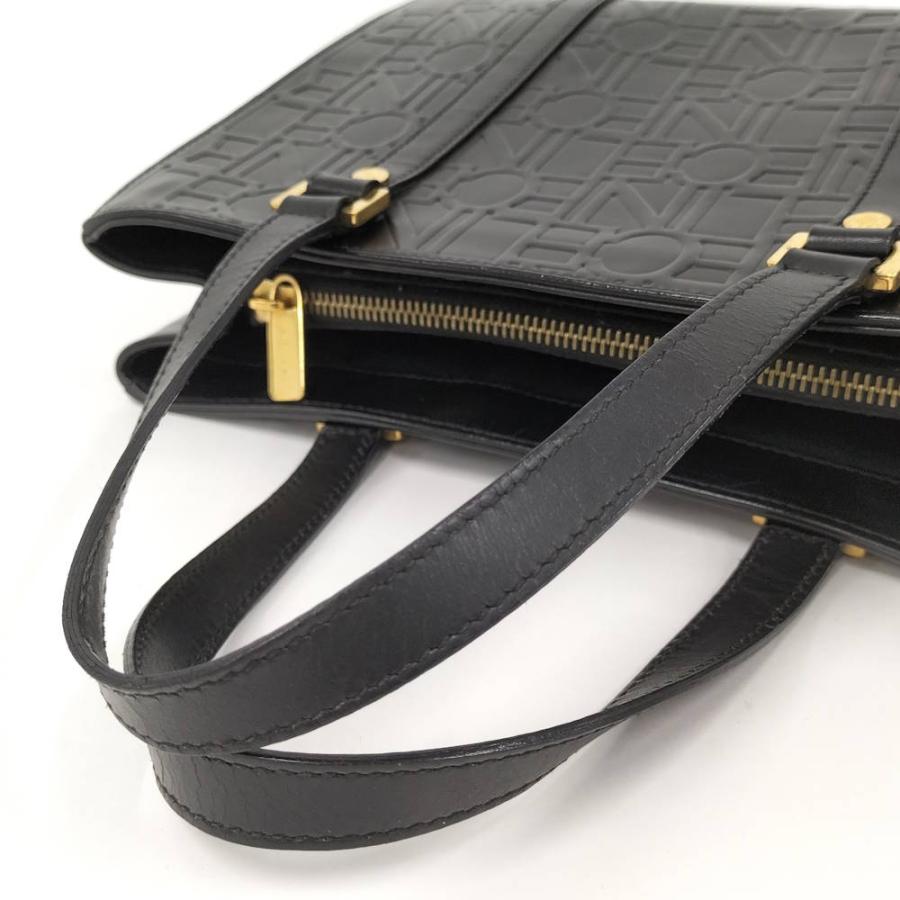 CELINE（セリーヌ） トートバッグ ロゴ ブラック レザー : JJ