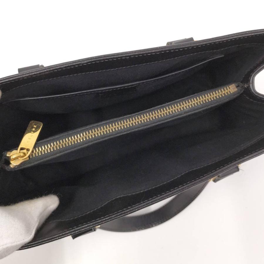 CELINE（セリーヌ） トートバッグ ロゴ ブラック レザー : JJ