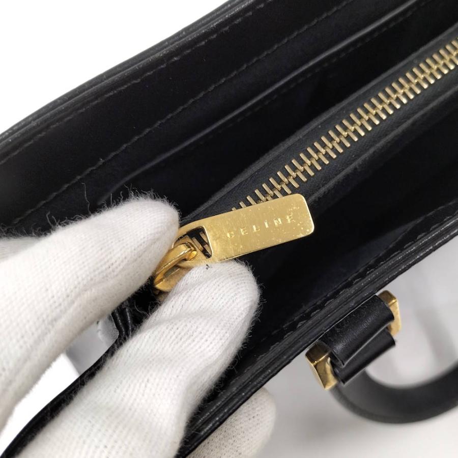 CELINE（セリーヌ） トートバッグ ロゴ ブラック レザー : JJ