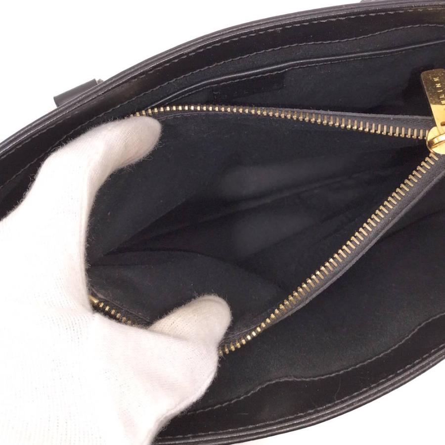 CELINE（セリーヌ） トートバッグ ロゴ ブラック レザー : JJ