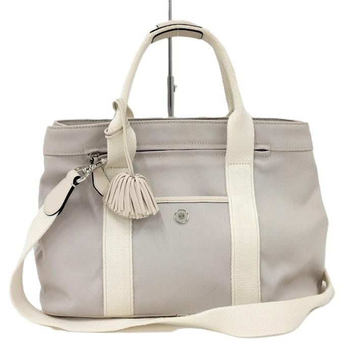 LOEWE/ロエベ ボイジャー　2WAYショルダートート グレー　【美品】 LOEWE（ロエベ） ボイジャー 2WAYショルダーバッグ キャンバス グレー