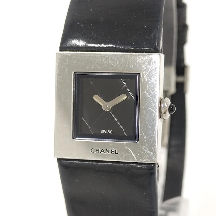 シャネル マトラッセ 純正革ベルト ブラック 黒 クォーツ レディース 腕時計 CHANEL（シャネル） レディース腕時計 マトラッセ SS レザーベルト