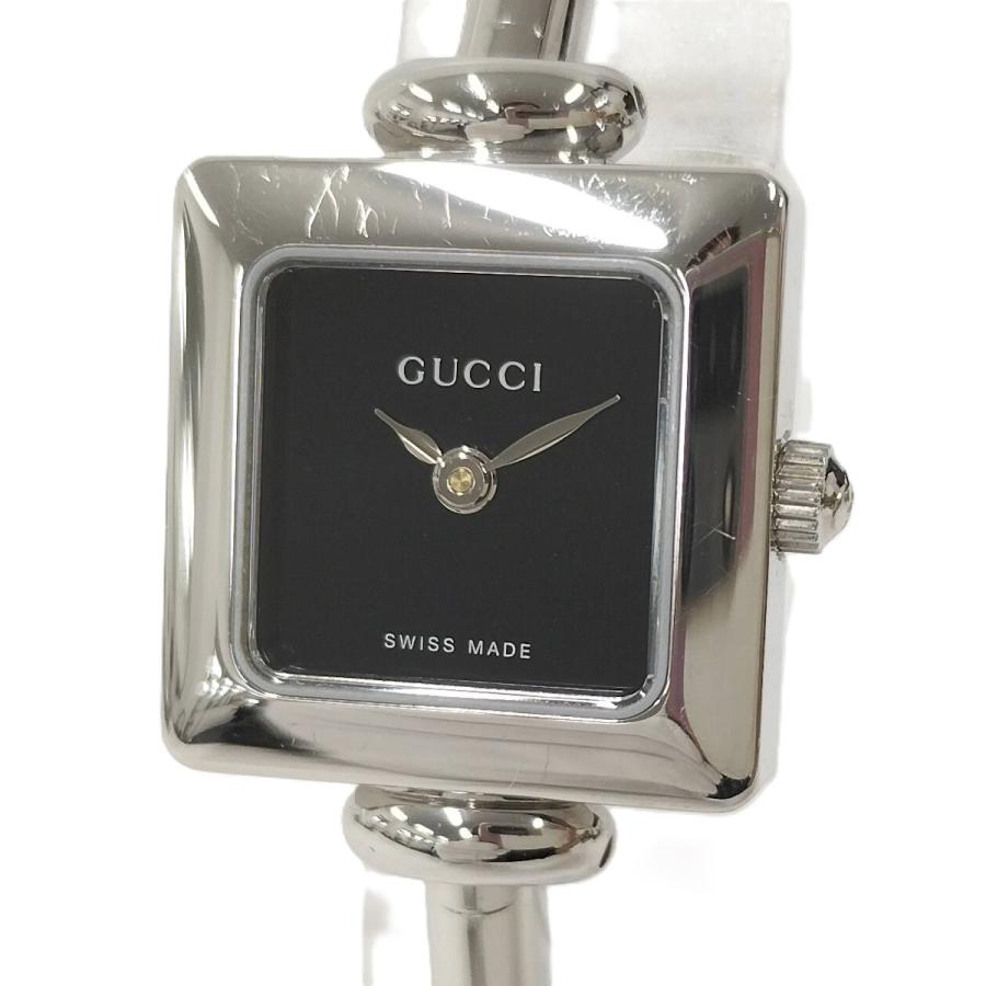 GUCCI（グッチ） レディース 腕時計 クォーツ スクエア SS ブラック