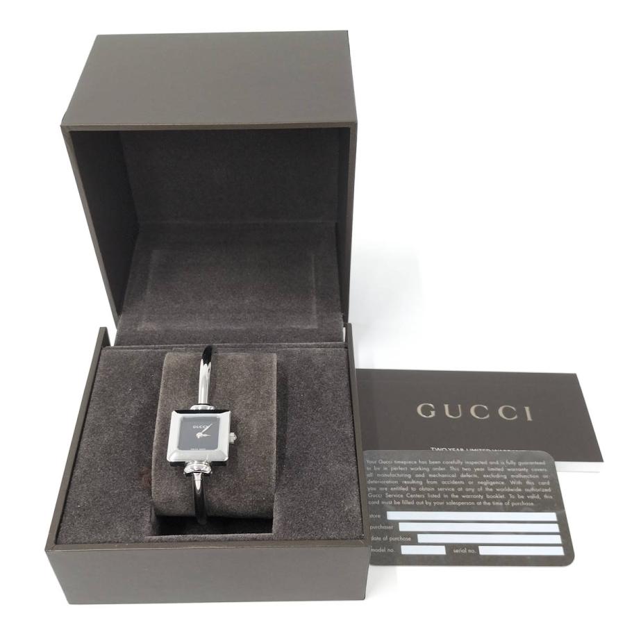 GUCCI（グッチ） レディース 腕時計 クォーツ スクエア SS ブラック