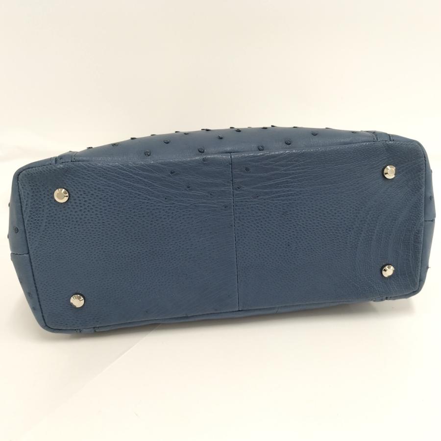 ★JRA オーストリッチ　2way ボストンバック　ショルダーバッグ　日本製 オーストリッチ 2WAY ショルダーバッグ ブルー JRA : JJコレクション