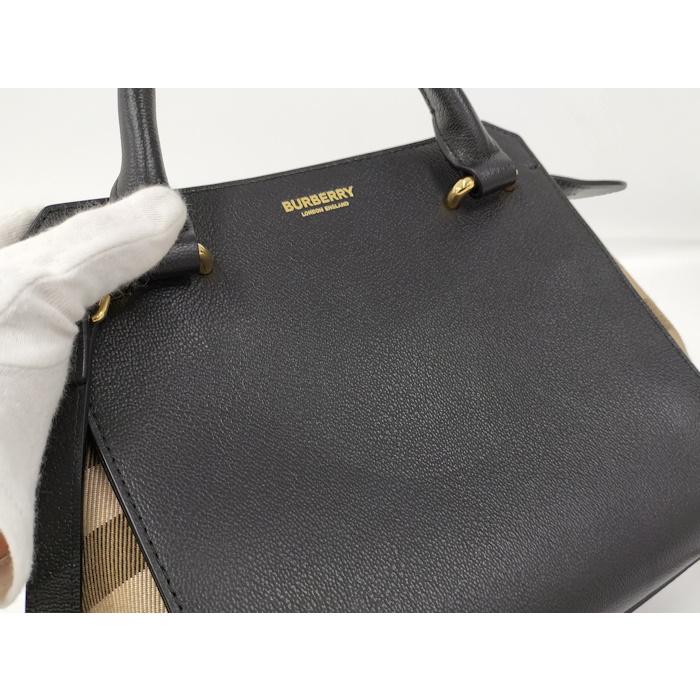 【美品】Burberry バーバリー　ハンドバッグ　トート　キャンバス　レザー BURBERRY（バーバリー） BURBERRY 2WAYハンドバッグ ミニ バンウェル