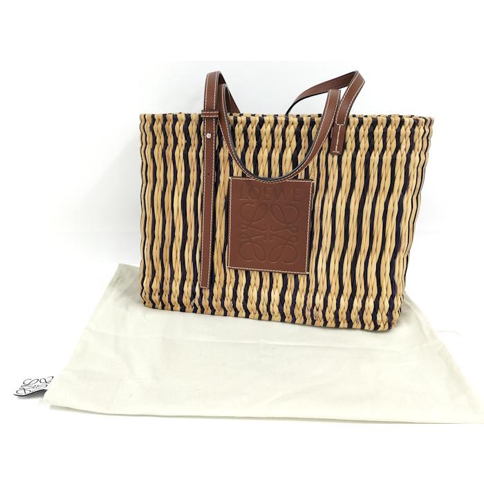 LOEWE（ロエベ） スクエア トートバッグ アナグラム ストロー : JJ 