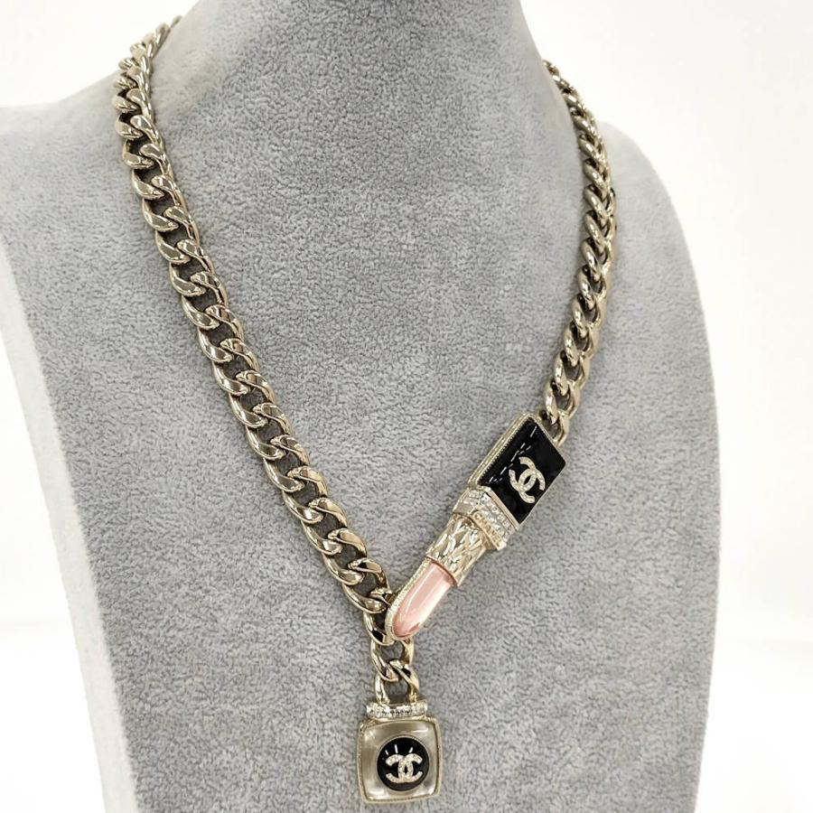 CHANEL ネックレス リップスティック ココマーク ラインストーン A22Cの画像