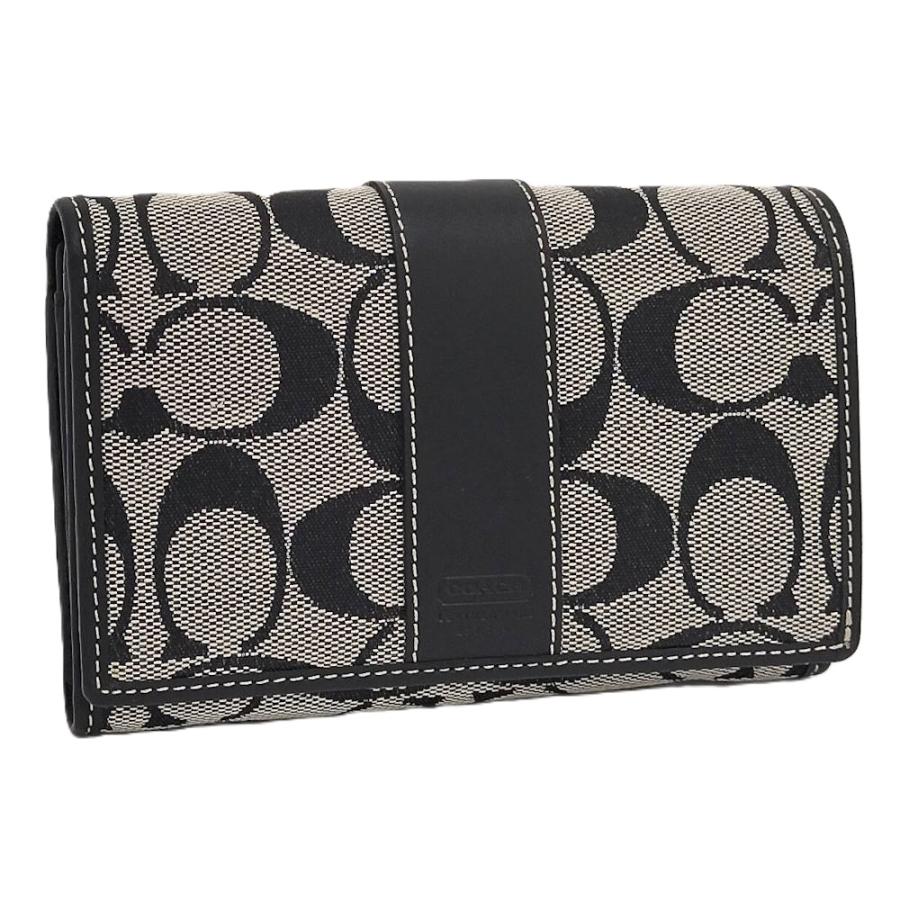 COACH（コーチ） 財布 二つ折り シグネチャー キャンバス ネイビー
