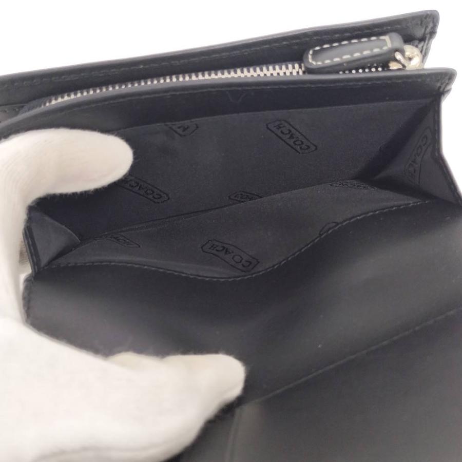 COACH（コーチ） 財布 二つ折り シグネチャー キャンバス ネイビー