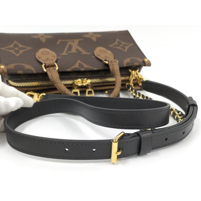 LOUIS VUITTON ルイヴィトン モノグラムリバース オンザゴー EW 2WAYバッグ チェーンバッグ ハンドバッグ ショルダーバッグ ブラウン レザー×PVC M14236 ゴールド金具 ルイ ヴィトン モノグラムリバース オンザゴー EW チェーン ブラウン