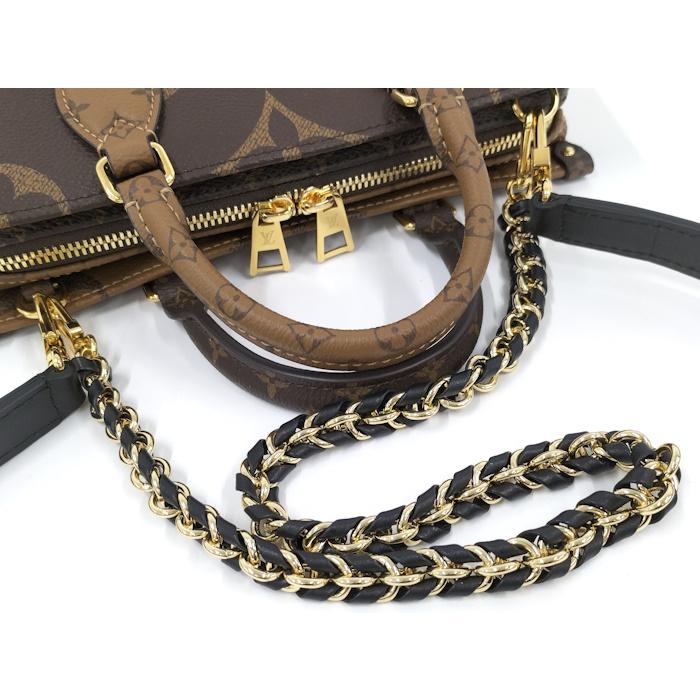 LOUIS VUITTON ルイヴィトン モノグラムリバース オンザゴー EW 2WAYバッグ チェーンバッグ ハンドバッグ ショルダーバッグ ブラウン レザー×PVC M14236 ゴールド金具 ルイ ヴィトン モノグラムリバース オンザゴー EW チェーン ブラウン