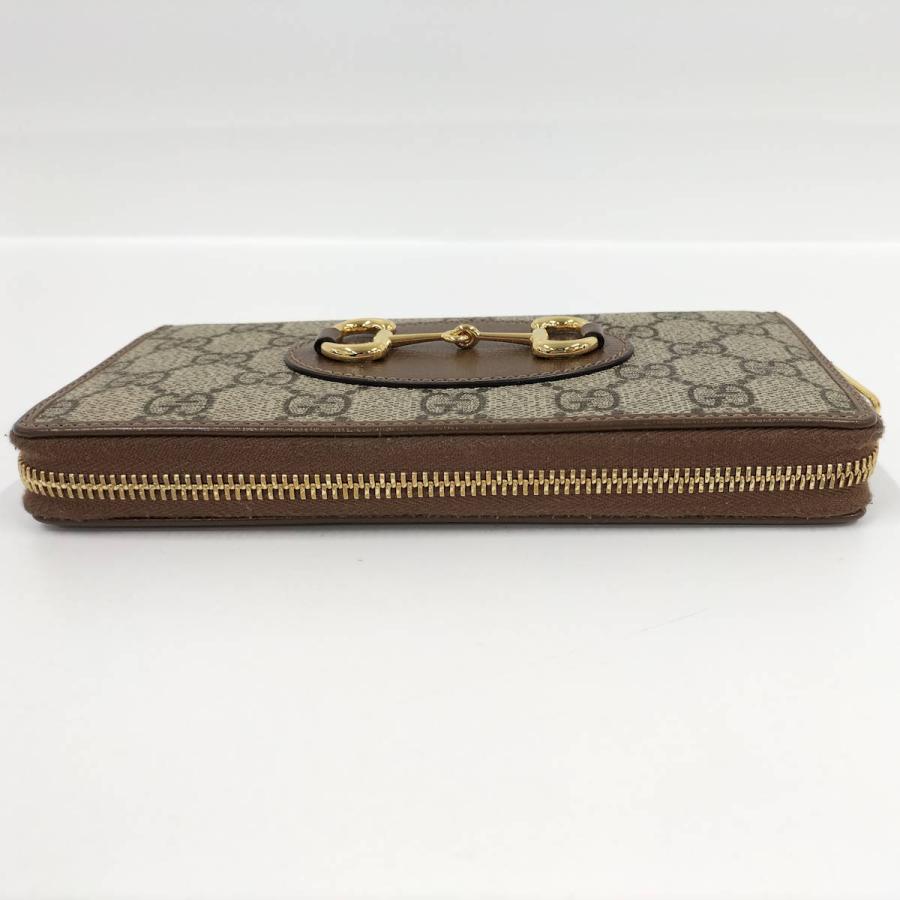 美品✨グッチ ホースビット GG ラウンドファスナー 長財布 ブラウン PVC GUCCI（グッチ） ラウンドファスナー 長財布 ホースビット PVC