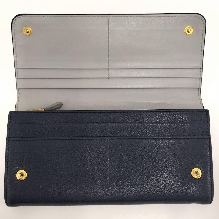 PRADA 二つ折り 長財布 レザー ネイビー 1M1132 PRADA（プラダ） 二つ折り 長財布 レザー ネイビー 1M1132 : JJ