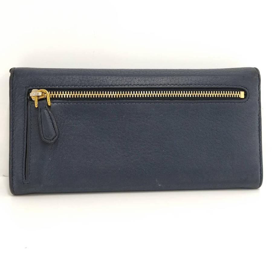 PRADA 二つ折り 長財布 レザー ネイビー 1M1132 PRADA（プラダ） 二つ折り 長財布 レザー ネイビー 1M1132 : JJ