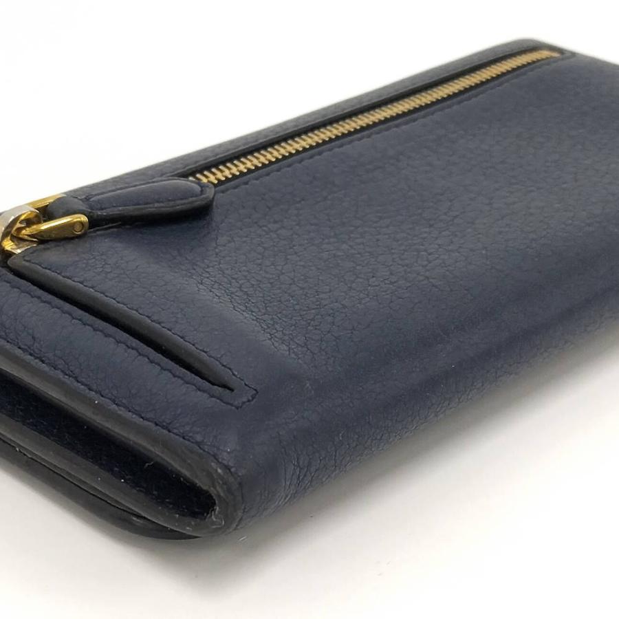 PRADA（プラダ） 二つ折り 長財布 レザー ネイビー 1M1132 : JJ