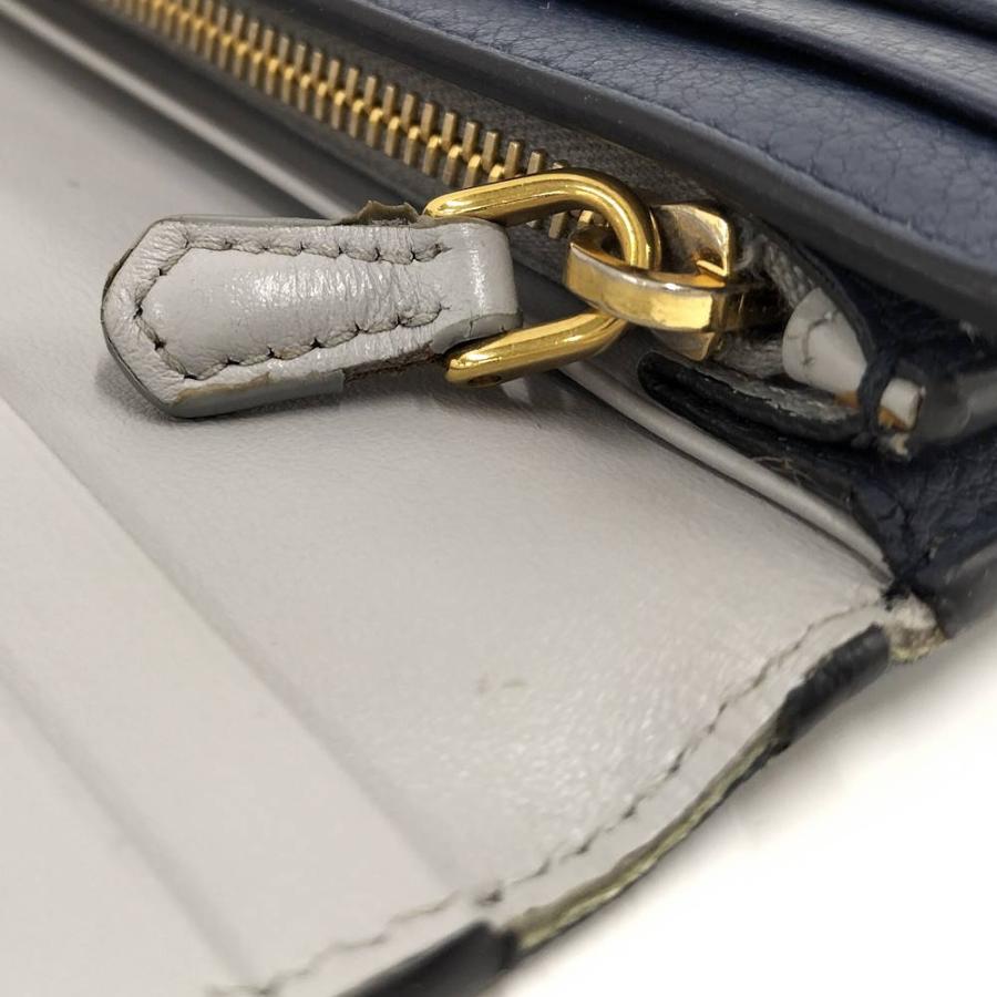 PRADA（プラダ） 二つ折り 長財布 レザー ネイビー 1M1132 : JJ