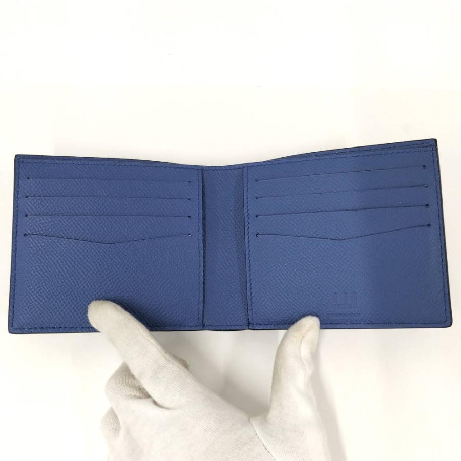 dunhill 二つ折り財布 札入れ ロゴ レザー ネイビー ブルー dunhill（ダンヒル） 二つ折り財布 札入れ ロゴ レザー ネイビー