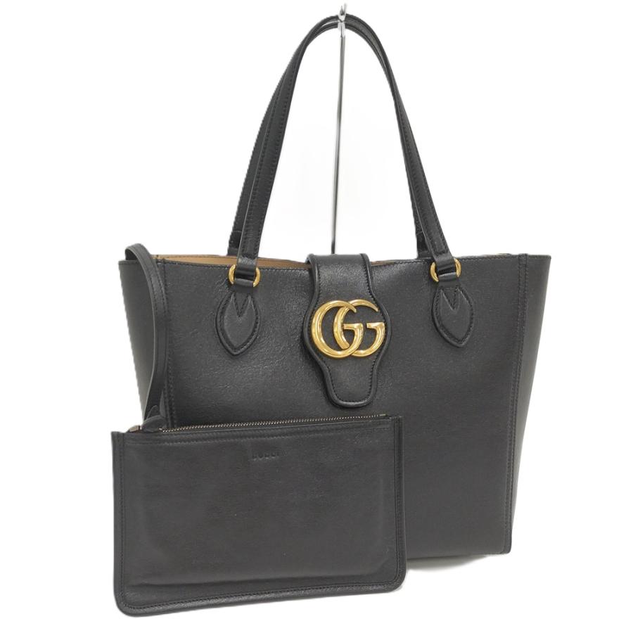 グッチ GUCCI トートバッグ GGマーモント 652680 ブラック GUCCI（グッチ） GUCCI GG DAHLIA SMトートバッグ レザー ブラック GG
