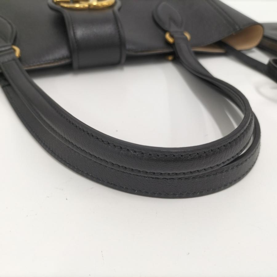 GUCCI（グッチ） GUCCI GG DAHLIA SMトートバッグ レザー ブラック GG