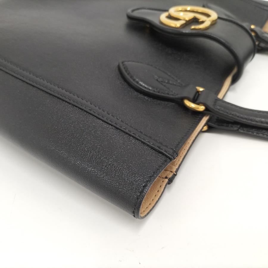 GUCCI（グッチ） GUCCI GG DAHLIA SMトートバッグ レザー ブラック GG