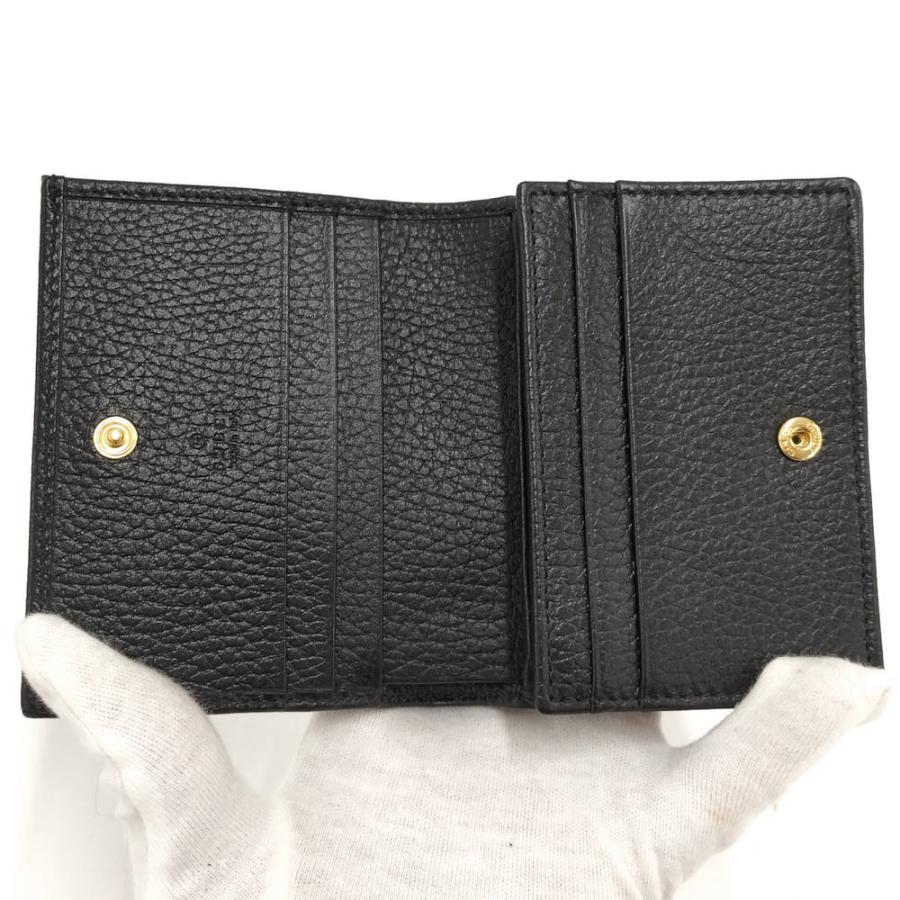 GUCCI（グッチ） コンパクトウォレット GGマーモント レザー ブラック