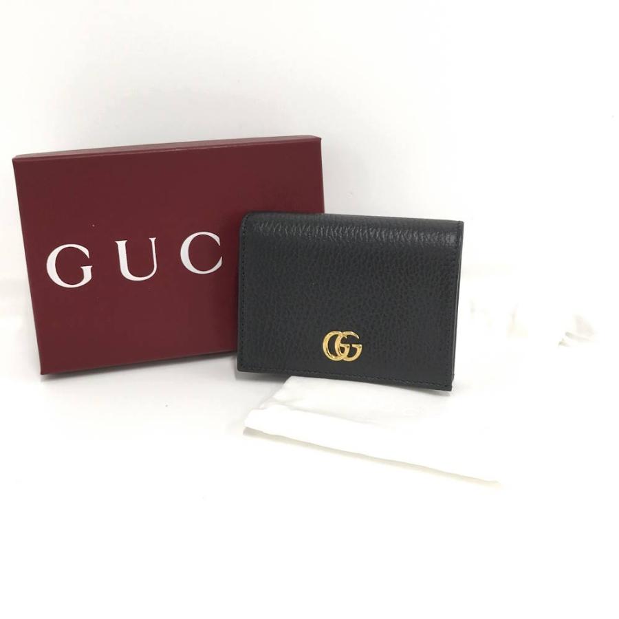 GUCCI（グッチ） コンパクトウォレット GGマーモント レザー ブラック